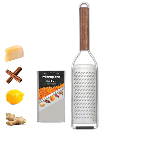 Microplane Master Stainless Steel Fine Grater with Walnut Handle