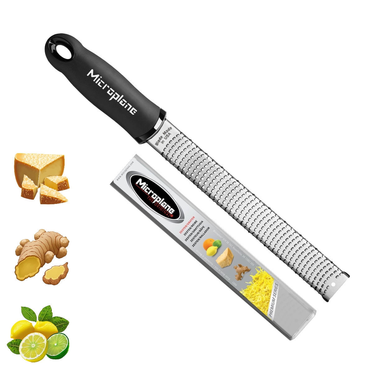 Microplane Select Series Medium Course Cheese Grater - Black