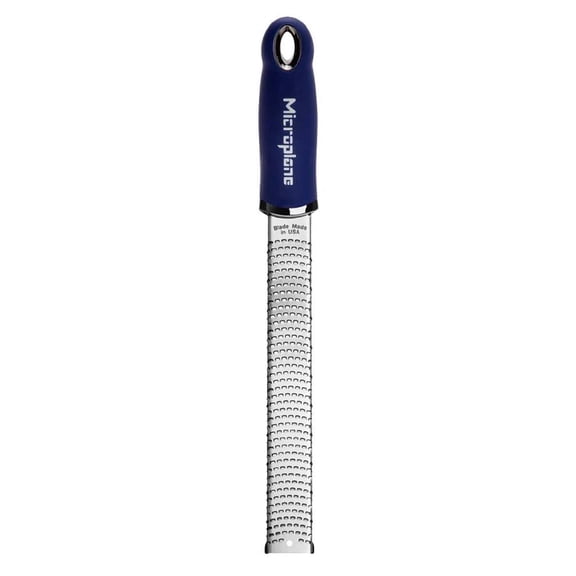 Microplane Premium Classic Zester Grater - Dark Blue, Ergonomic Handle, 1 Count, 12.6" x 1.38" x 1.18"