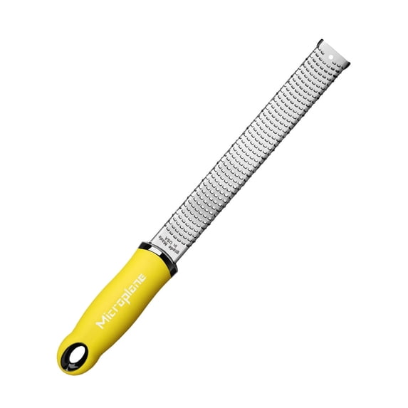 Microplane Premium Classic Series Zester - Durable Stainless Steel Citrus Grater for Lemon, Ginger, Garlic, and Spices with Sharp Blades and Ergonomic Handle, Dishwasher Safe - Yellow