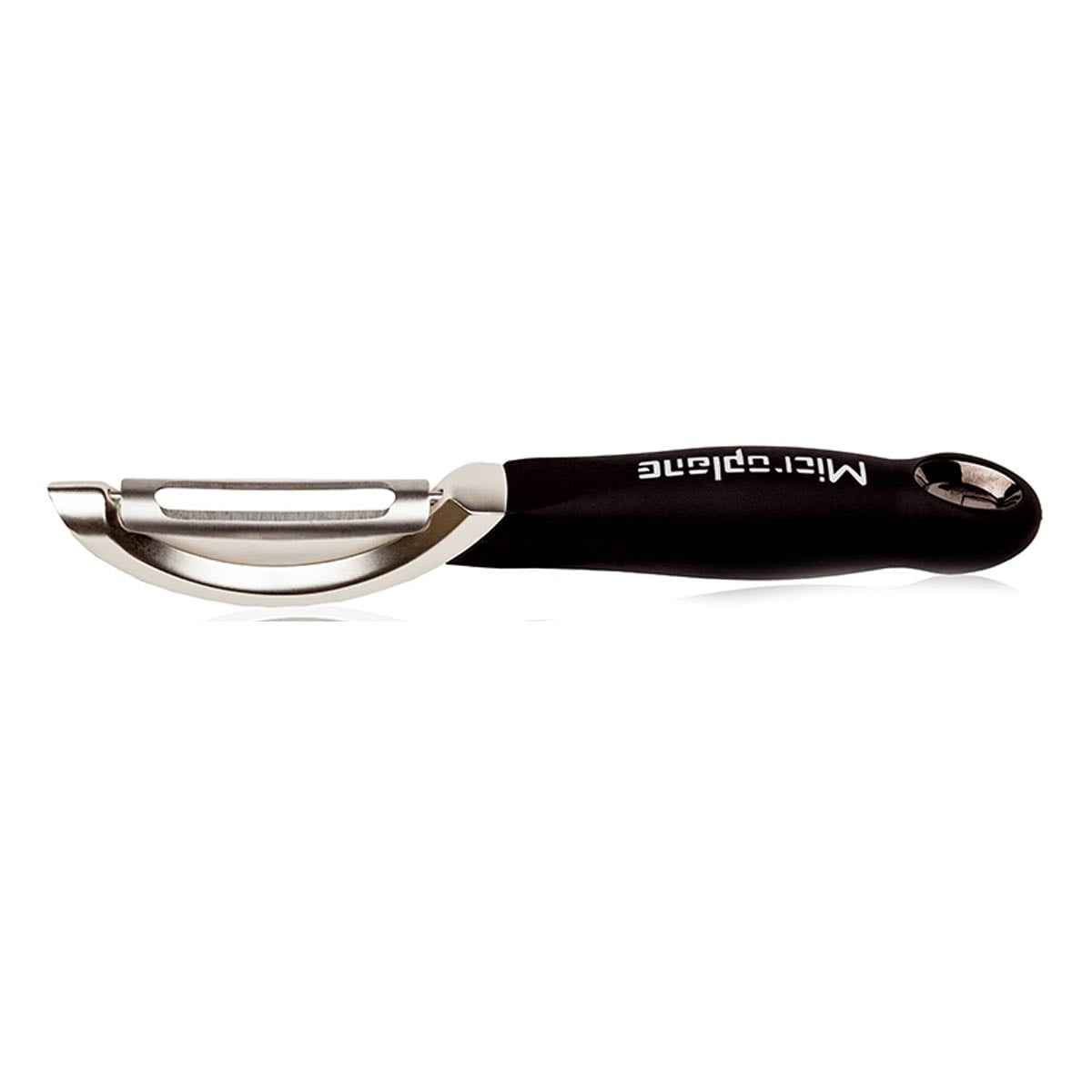 Microplane Professional Swivel Fruit/Vegetable Peeler, Stainless Steel, Black, 1 Count