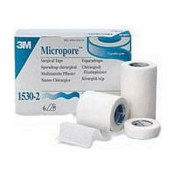 Micropore Standard Hypoallergenic Paper Surgical Tape 1 x 10 Yards, 2 Pack