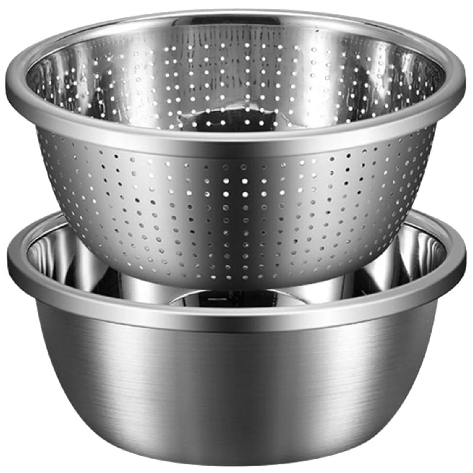 Microporous Colander,Capacity with Mixing Bowl for Washing Vegetables, Fruit and Rice and for