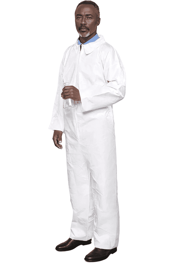Suntech Microporous Protective Coveralls, Open Wrists and Ankles, Disposable Hazmat PPE, White, 25 Case, (3X)