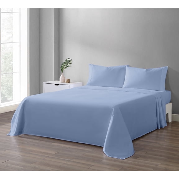Micropuff Full Size Flat Sheet Only (81 x 96) Soft and Comfortable Microfiber Flat Sheet Shrinkage and Fade Resistant Wrinkle Free Flat Sheet Only Durable and Easy to Wash