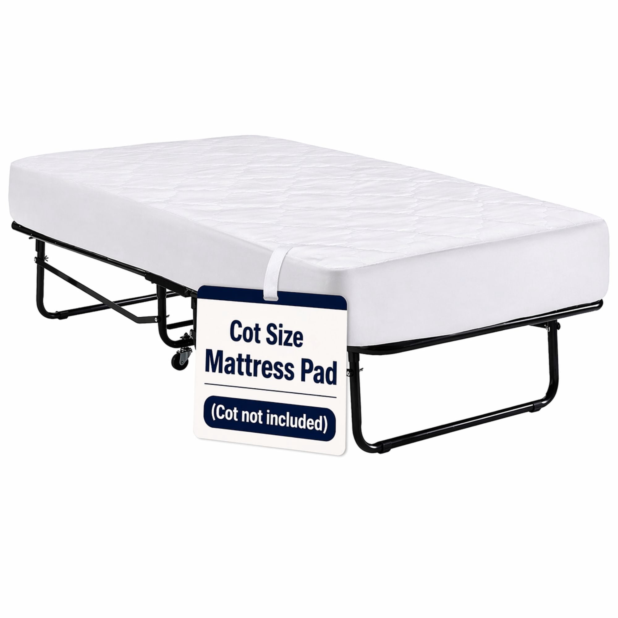Micropuff Soft and Comfortable Cot (33 X 75) Size Mattress Pad - Simple and Easy to Use Mattress Pad - 100 gsm - Odorless Filing - Tight Elastic Stretch for Perfect Fit