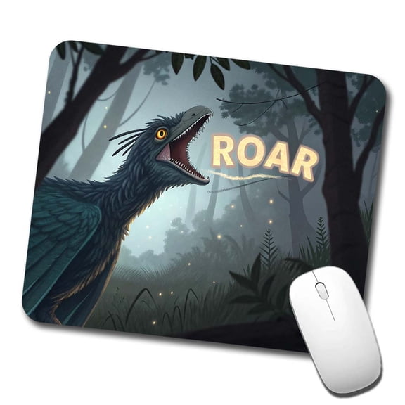 Microraptor Bold Roar Dinosaur Mouse Pad Low Profile Gaming Mat
