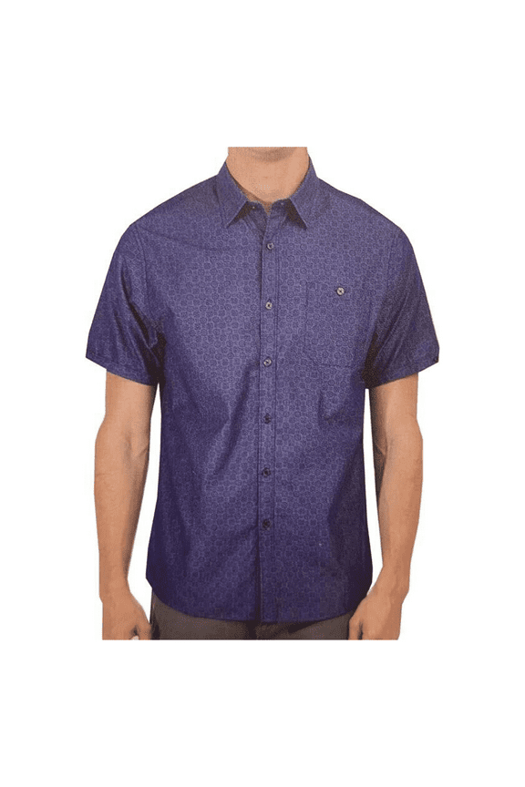 Men's Button Front Short Sleeve Button Down Shirt L/Sloan