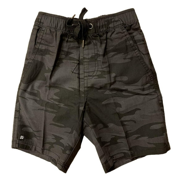 Micros Youth Boys Drawstring Shorts, Black Camo, X-Small