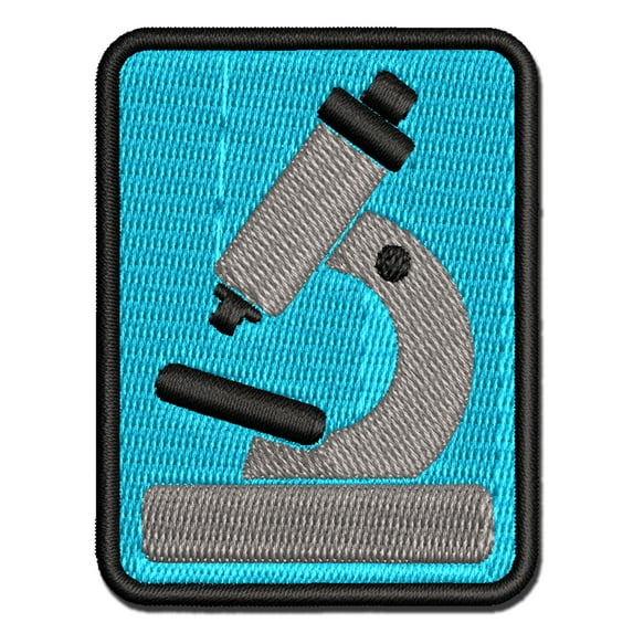 Microscope Biology Science Applique Multi-Color Embroidered Hook & Loop Patch - 3 Inch Medium