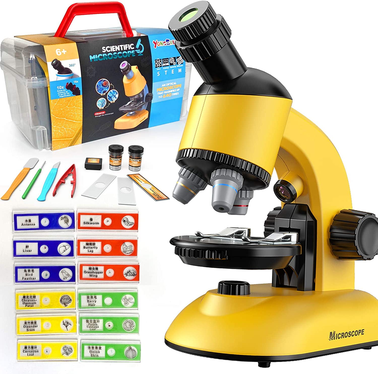 Microscope for Kids, Microscope Kit LED 40X1200X Magnification Kids