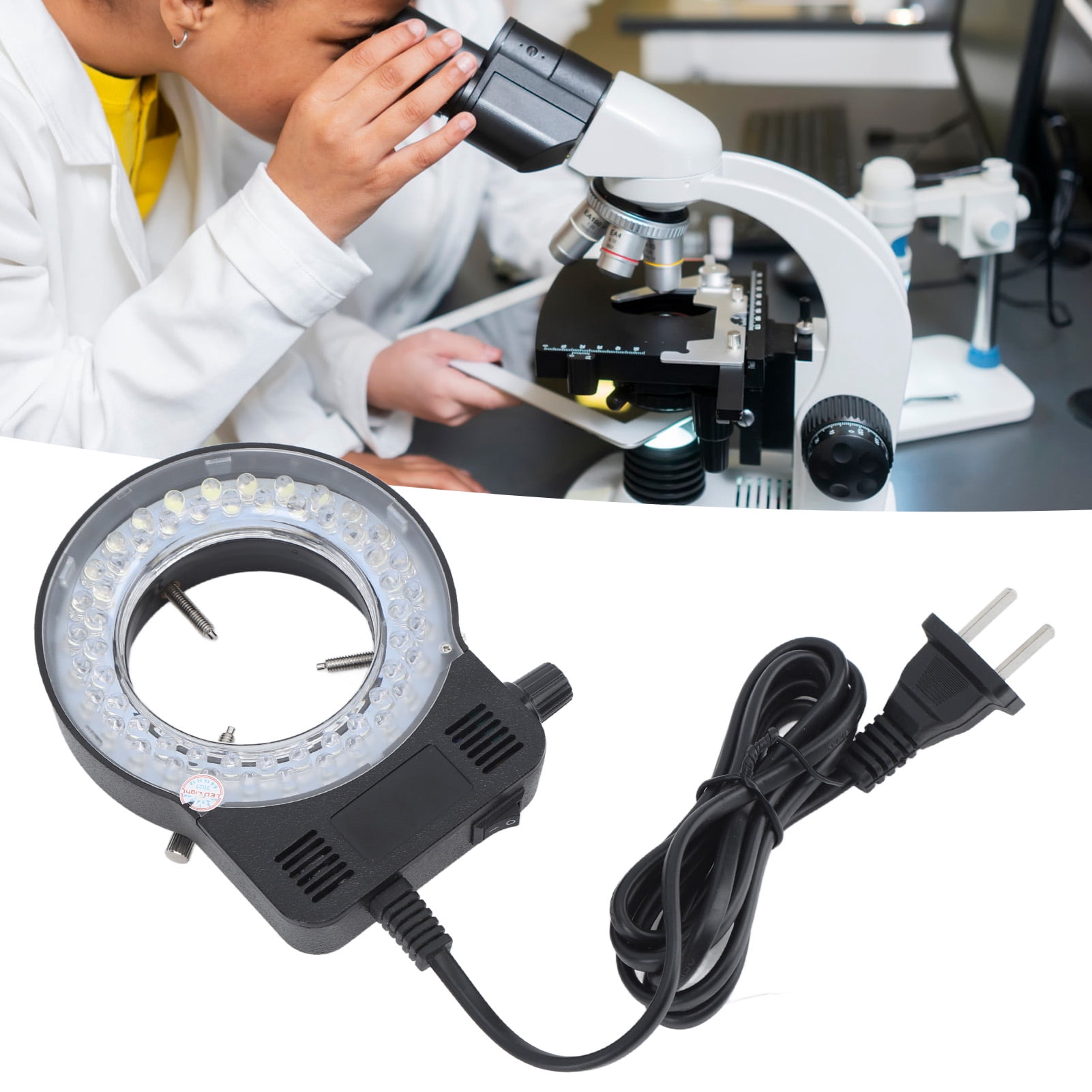 Microscope Light, Microscope Light Source Easy Installation US Plug 100