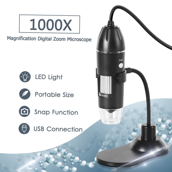 Microscope,Microscope Camera 8-led 1000x Usb Handheld 0. P Camera Rookin Handheld 0. P Handheld 0.p Camera Hxber Lanru Black