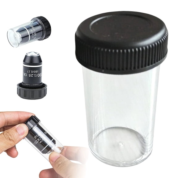 Microscope Objective Storage Box, Protective Lens Case Container, Durable Holder for Biological Lens Accessories, Lab Equipment Organizer, 1 Microscope Objective Lens Guard Case