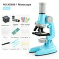 thumbnail image 1 of Microscope Science Kit - 100X-1200X Magnification with LED & Specimen Tools, 5.1 x 3.1 x 9.1in(Blue), 1 of 5