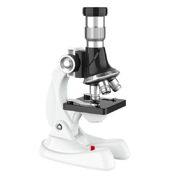 Microscope Science Kit 100x to 1200x Magnification Power, STEM Experiment Set with Prepared and DIY Blank Slides, Educational Birthday Gift for Student, Complete Tool Set Included