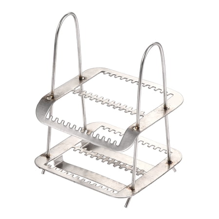 Microscope Slides Rack, 26 Positions Stainless Steel Staining Rack Silver Tone for Research Experiment