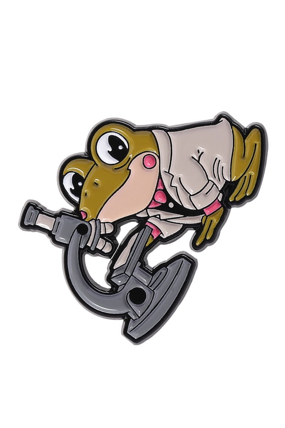 Microscope Test Tube Frogs Chemist Lapel Pin for Laboratory Science FanAn1ma1Chemist Theme Brooch Featuring Frogs Microscope Test Tube Laboratory