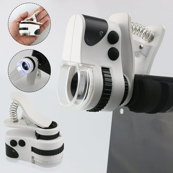 Microscope for Kids HD Educational Microscope Kit 60X Magnifying Mobile Phone LED Microscope Magnifier with Clip, Beginner Microscope kit