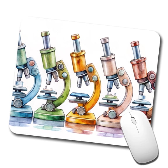 Microscopes In A Row Science Scientist Lab Anatomy Teacher Mouse Pad Low Profile Gaming Mat