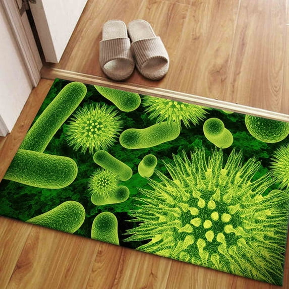 Microscopic Bacteria Rug, Green Rug, Trendy Rug, Modern Rug, Small Rug, Housewarming Gift, Gift Rug, Gift For Her, Colorful Rug, Trendy Rug, 2'x3' - 60x90 cm