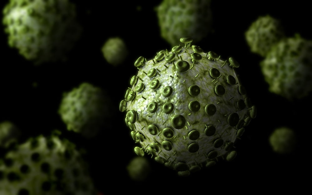 Microscopic view of HIV virus Canvas Art - Stocktrek Images (36 x 23)