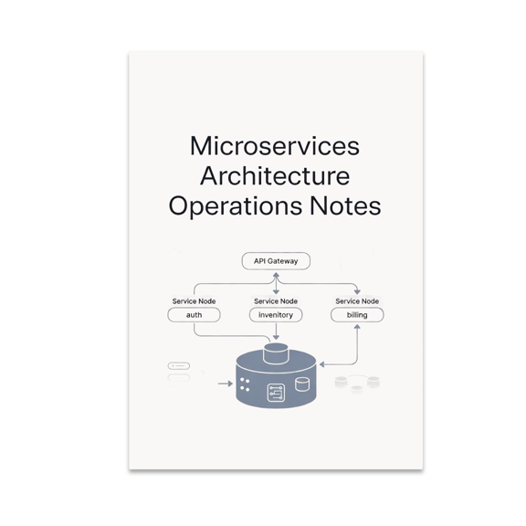 Microservices Architecture Operations Notes Poster, Software Teams, Engineering Education, and Tech-Focused Workspaces, 13x19 Glossy Paper