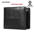 thumbnail image 1 of Microseven Genuine Leather Minimalist Bifold Wallets For Men RFID Blocking Slim Mens Wallet, 1 of 5