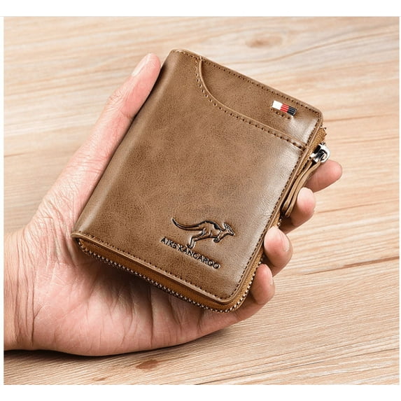 Microseven Men Men's RFID Blocking T1 Leather Wallet Credit Cards ID Durable Waterproof