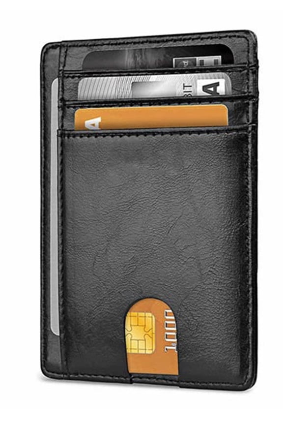 Slim Minimalist RFID Blocking Unisex, Wallet, Black