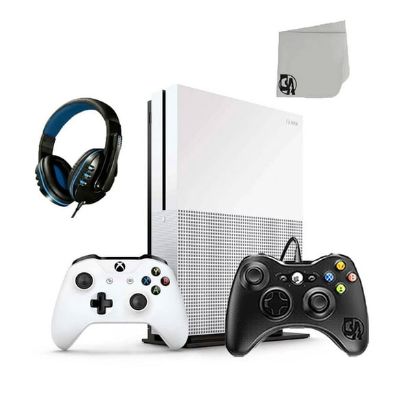 Restored Microsoft 234-00051 Xbox One S White 1TB Gaming Console 2 Controller Included BOLT AXTION Bundle (Refurbished)