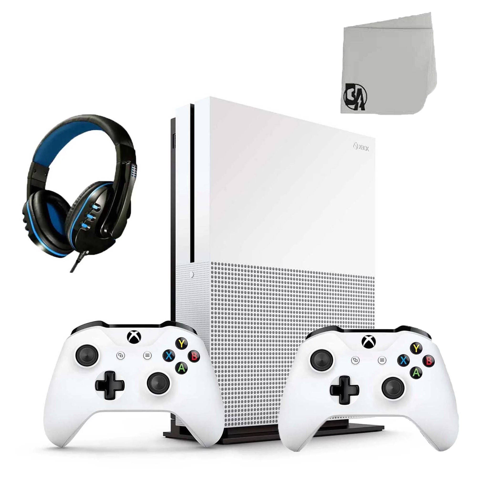 Microsoft 23400051 Xbox One S White 1TB Gaming Console 2 Controller