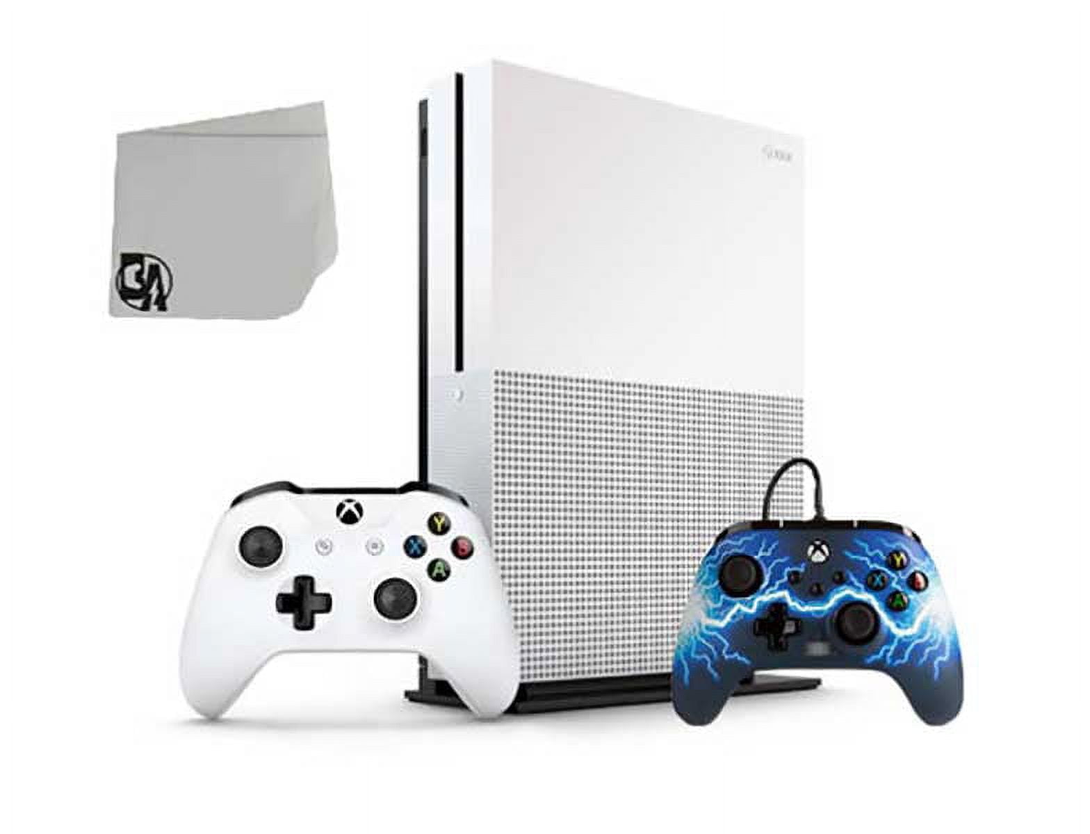 Microsoft 234-00051 Xbox One S White 1TB Gaming Console with Aurora  Borealis Controller Included BOLT AXTION Bundle Like New