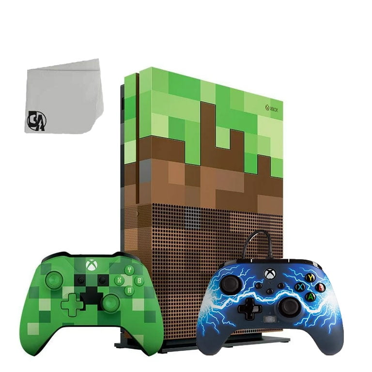 Microsoft 23C-00001 Xbox One S Minecraft Limited Edition 1TB Gaming Console  with 2 Controller Included with Forza Horizon 4 BOLT AXTION Bundle Used 
