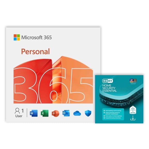 Microsoft 365 Personal & ESET Home Security Essential 1-Year 1-Device Digital Download