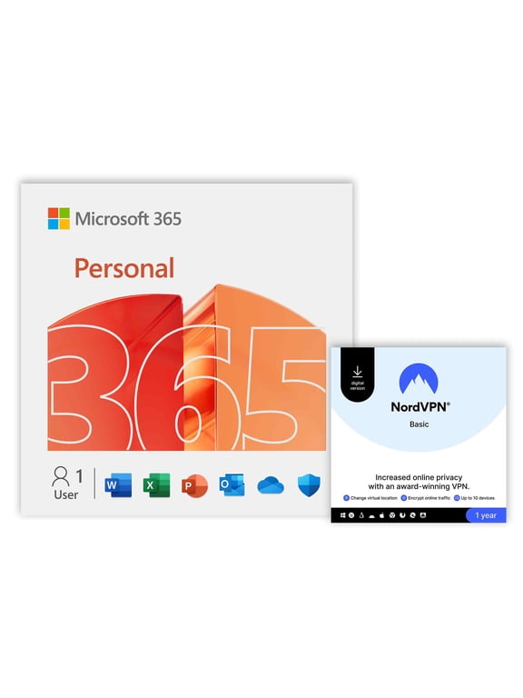 365 Personal + NordVPN Basic service 1-Year subscription (Digital Download)