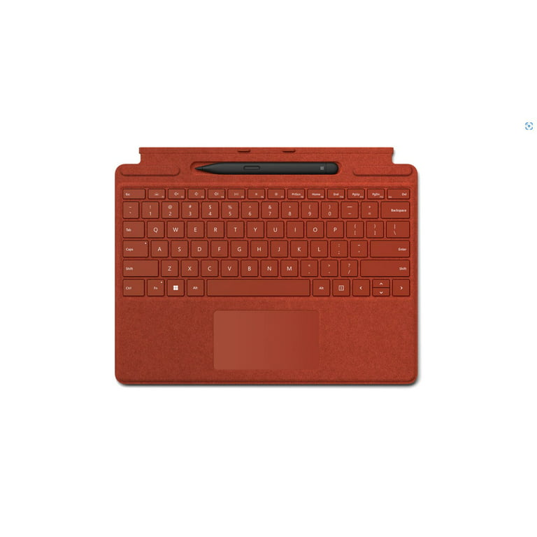 2 Poppy Keyboard Signature - with Surface Pro Red Slim 8X6-00021 Microsoft Pen