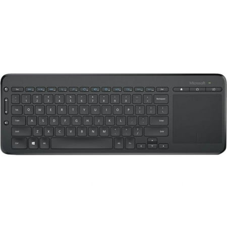 Microsoft - All-In-One Media Wireless Keyboard with Track Pad - Black
