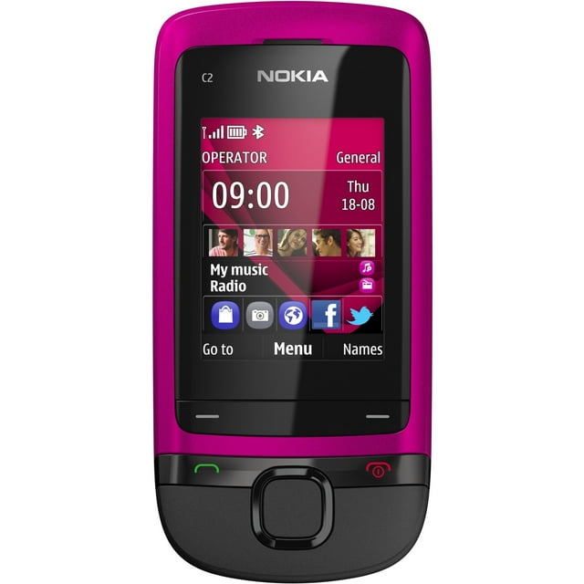 Microsoft C2-05 64 MB Feature Phone, 2" LCD QVGA 320 x 240, 16 MB RAM, 2.5G, Pink