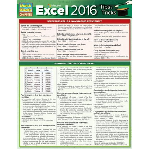 Pre-Owned Microsoft Excel 2016 Tips & Tricks (Quick Study Computer) Paperback