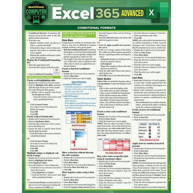 Microsoft Excel 365 Advanced : a QuickStudy Laminated Reference Guide ...
