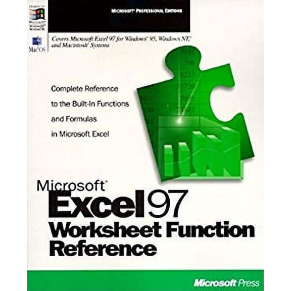 Pre-Owned Microsoft Excel 97 Worksheet Function Reference (Paperback) 1572313412 9781572313415