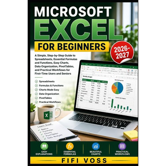 Microsoft Excel for Beginners 2026/2027: A Simple, Step-by-Step Guide to Spreadsheets, Essential Formulas and Functions,, (Paperback)