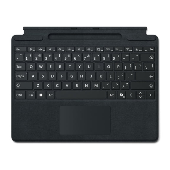 Microsoft Keyboard with Pen Storage for Surface Pro 11th Edition, 10, 9 and 8, Black with Bold Keyset