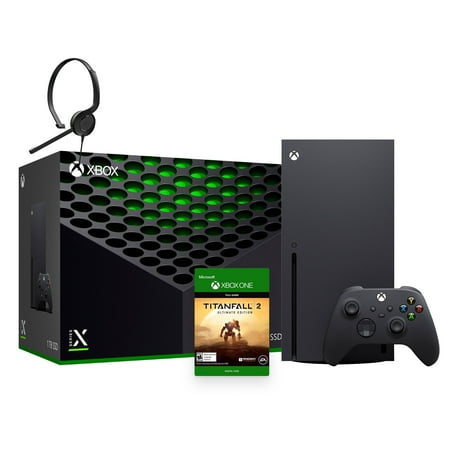Microsoft Latest Xbox Series X Gaming Console Bundle - 1TB SSD Black Xbox Console and Wireless Controller with Titanfall 2 and Mytrix Chat Headset