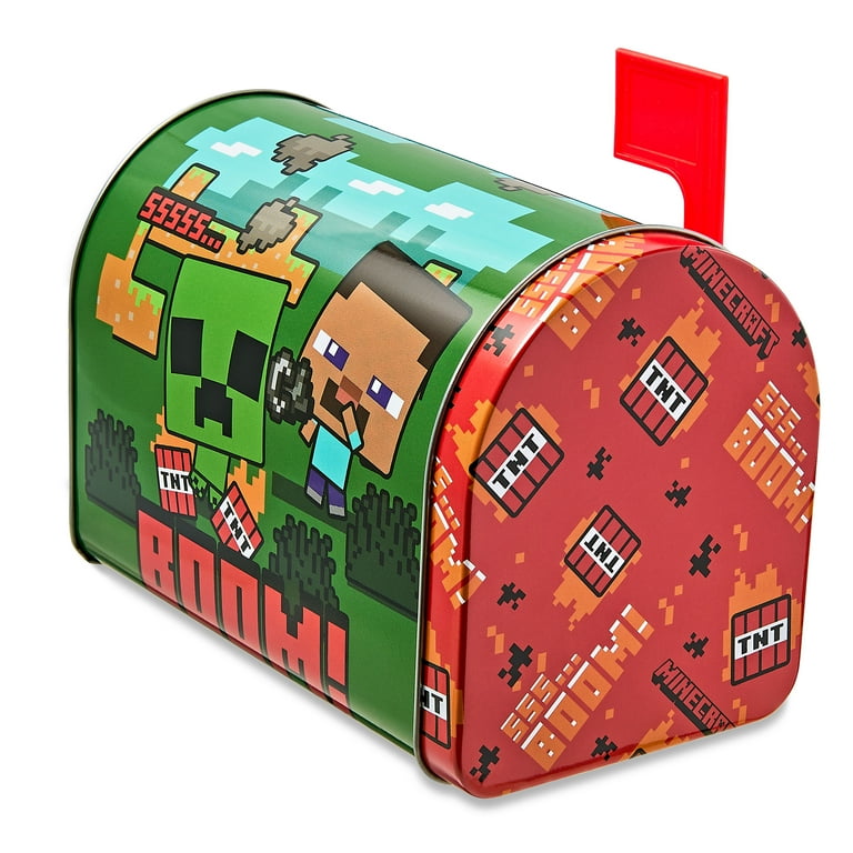 Microsoft Minecraft Small Tin Mailbox, 1 Count, Valentine's Day