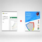 Microsoft Office 2019 Pro Plus 64 - BIT DVD With Free BullZIGA Privacy Shield 1 Year | 1 Device Key Card