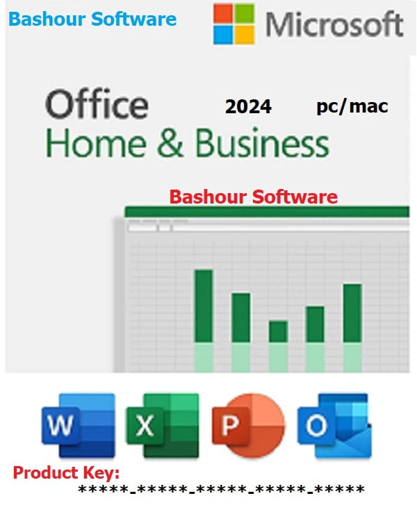 B Software...Microsoft office home & business 2024 (product key 