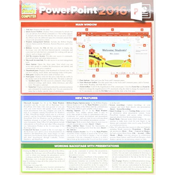 Pre-Owned Microsoft Powerpoint 2016 (Quick Study Computer), 9781423226093, 1423226097, Paperback, Lam Rfc Cr edition