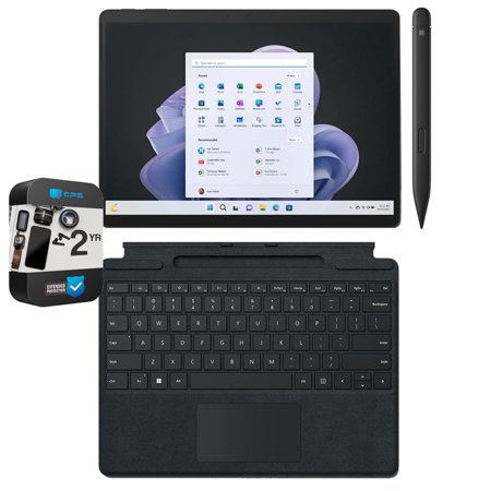 Microsoft QIL-00018 Surface Pro 8 13" Touch Tablet, Intel i7, 16GB/256GB, Graphite Bundle with Microsoft Surface Pro Keyboard, Microsoft Surface Slim Pen 2 and 2 YR CPS Enhanced Protection Pack
